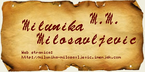 Milunika Milosavljević vizit kartica